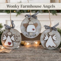 Rustic Farmhouse Angel Ornaments Set of 3