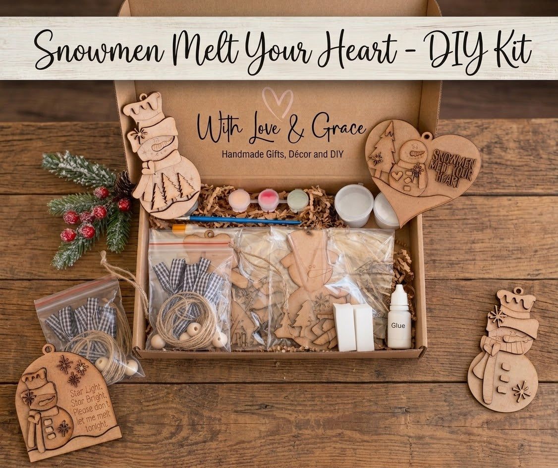 Snowmen Melt Your Heart Ornament Set - DIY Kit (Set of 4)