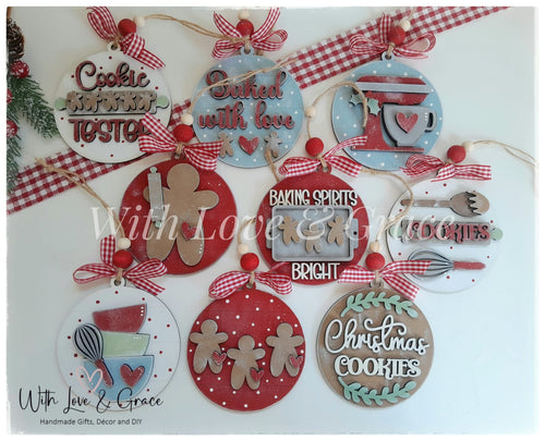 Christmas Baking Ornament Bundle - Painted (Set of 9)