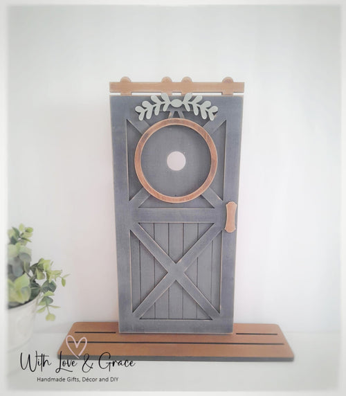 Barn Door with Stand Black (Interchangeable)