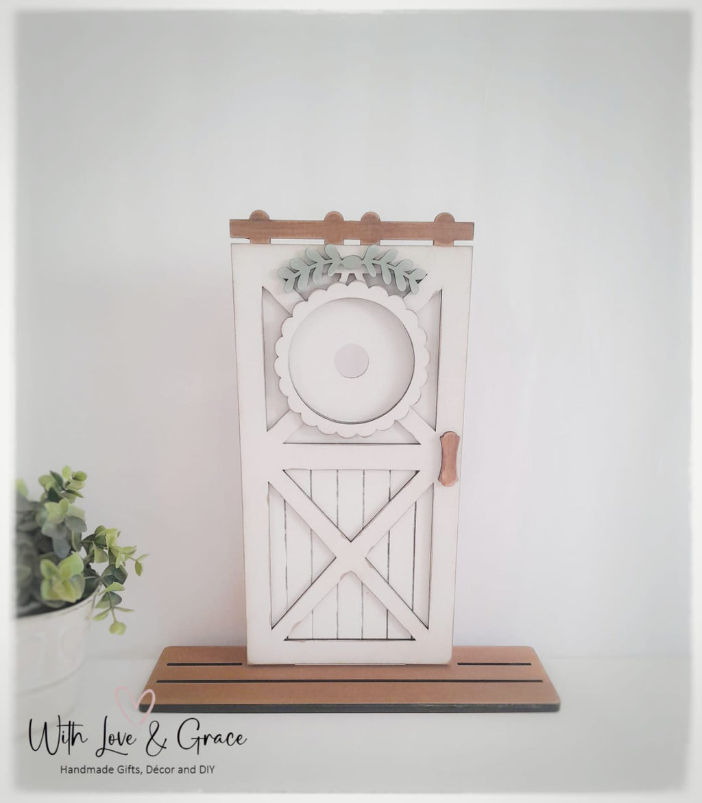 Barn Door with Stand White (Interchangeable)
