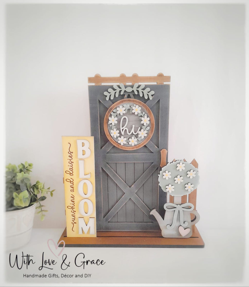 Barn Door with Stand Black (Interchangeable)