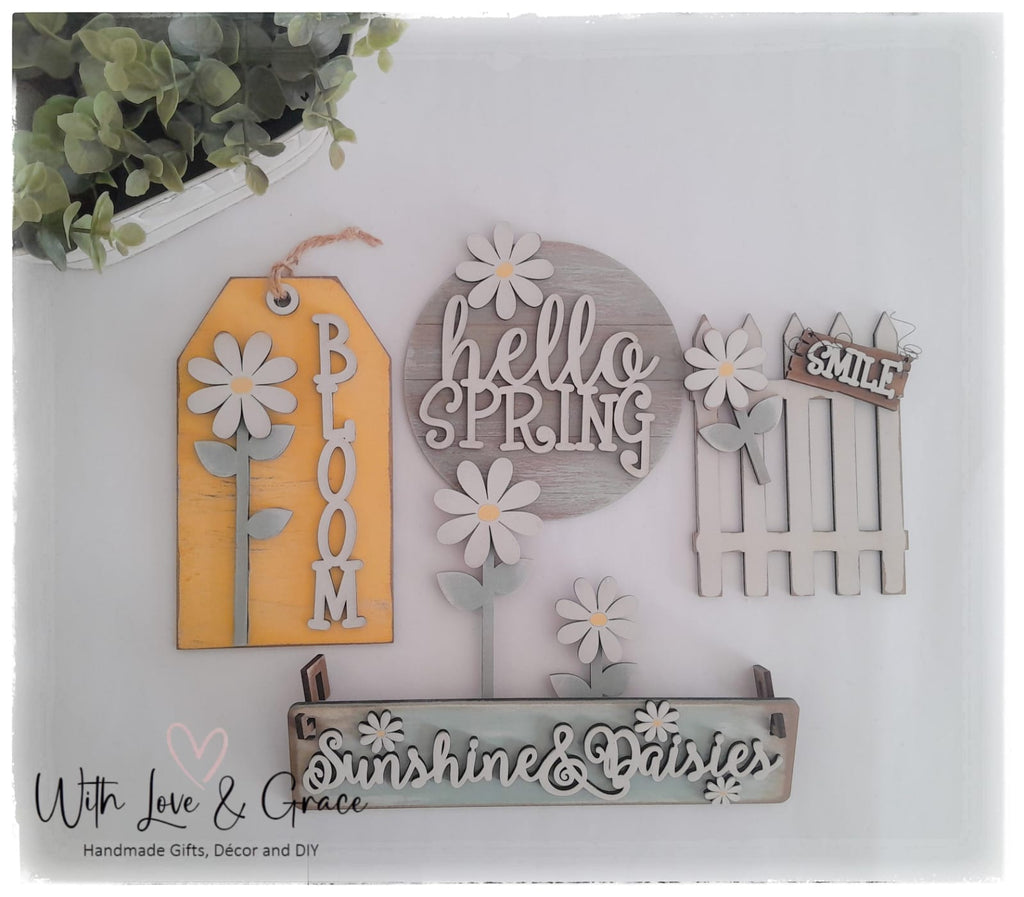 Daisy Décor Set for Interchangeable Farmhouse Wagon
