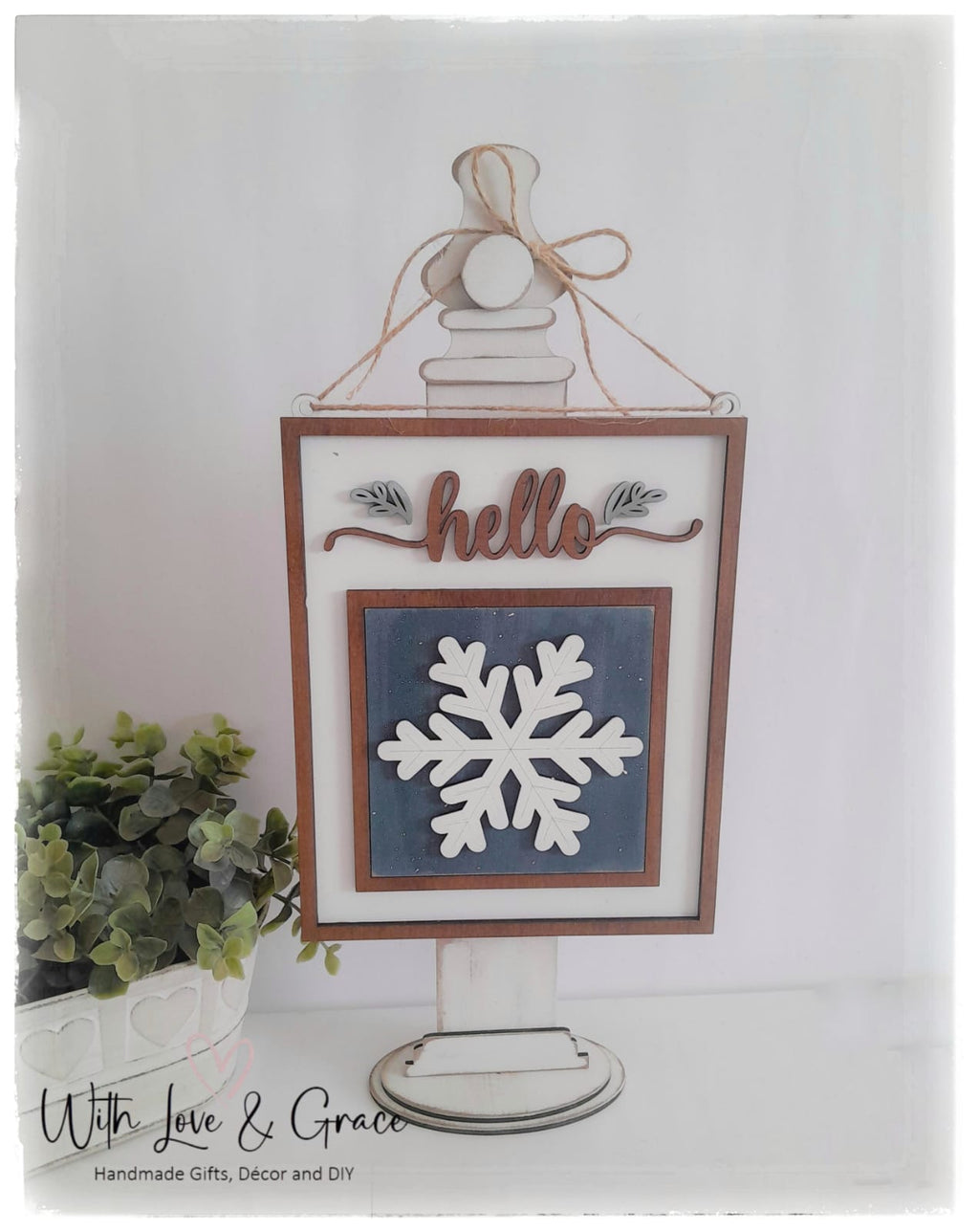 Hanging Hello Frame (Single) Vertical (10.8cm insert)