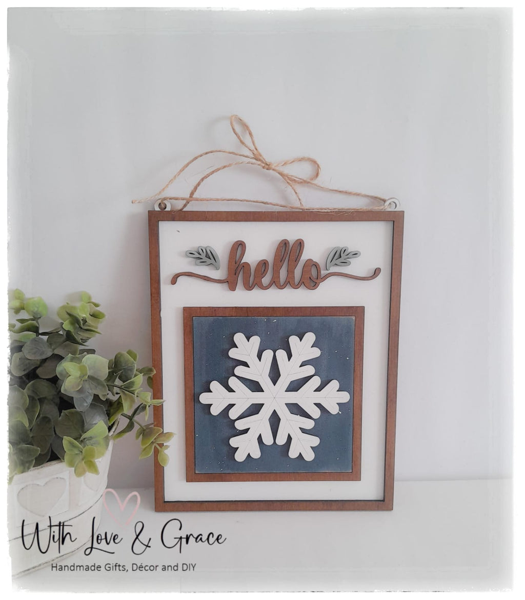 Hanging Hello Frame (Single) Vertical (10.8cm insert)