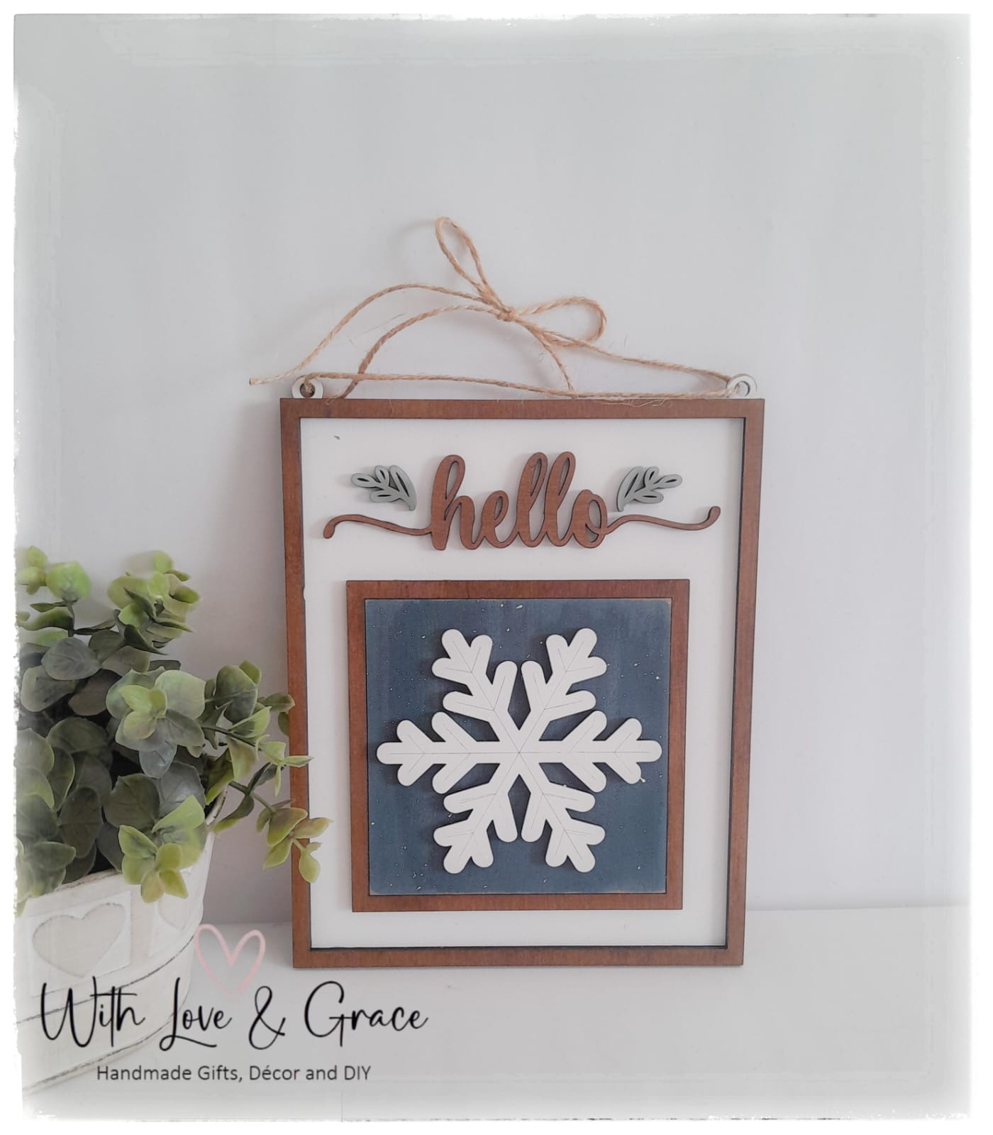 Hanging Hello Frame (Single) Vertical (10.8cm insert)