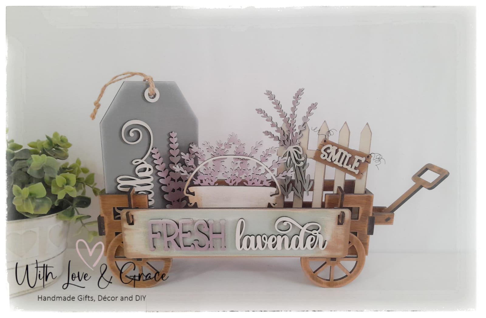 Lavender Décor Set for Interchangeable Farmhouse Wagon