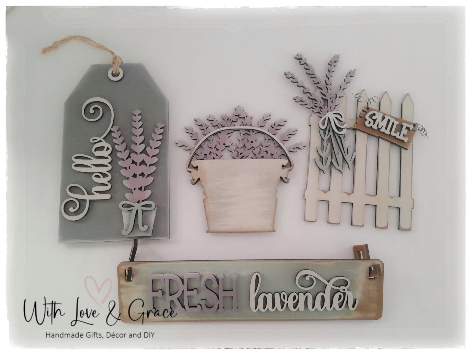 Lavender Décor Set for Interchangeable Farmhouse Wagon