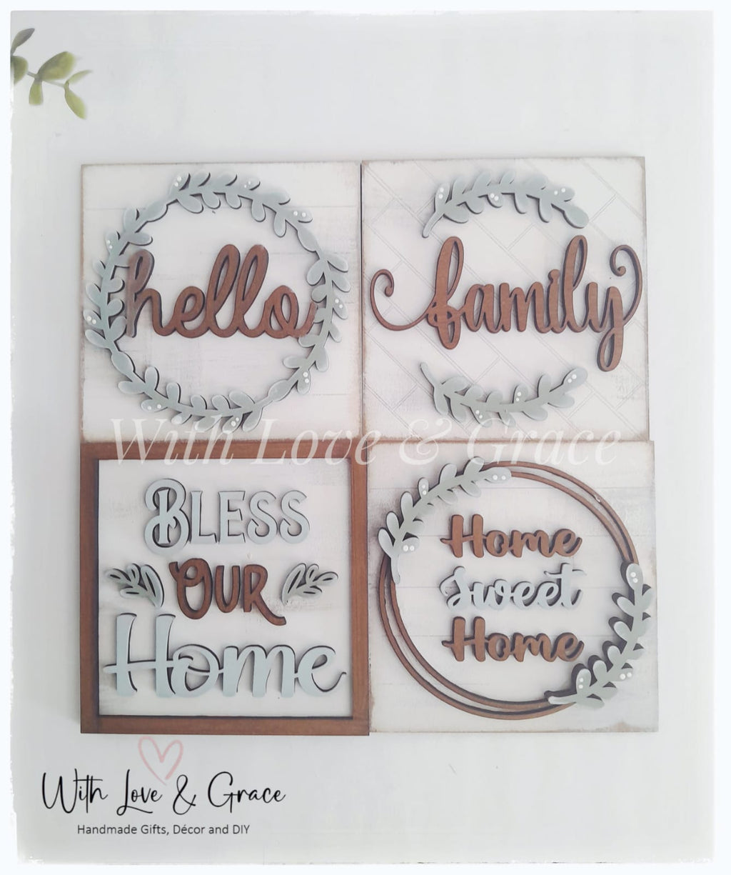 Home Sweet Home 10.8cm Square Bundle Set - DIY Kit (Set of 4)