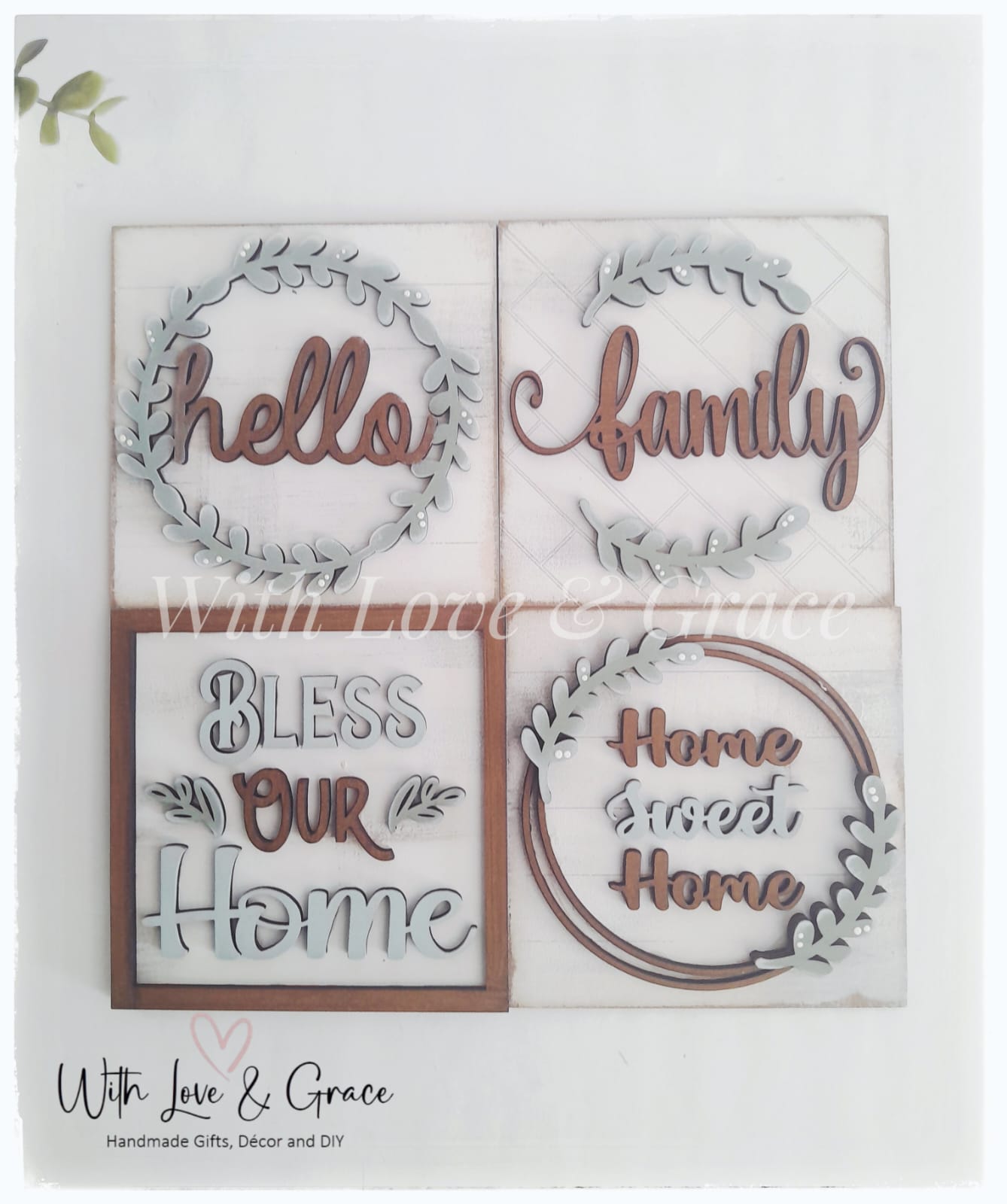 Home Sweet Home 10.8cm Square Bundle Set - DIY Kit (Set of 4)