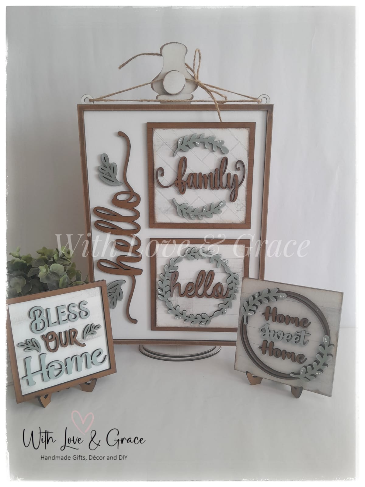 Home Sweet Home 10.8cm Square Bundle Set - DIY Kit (Set of 4)