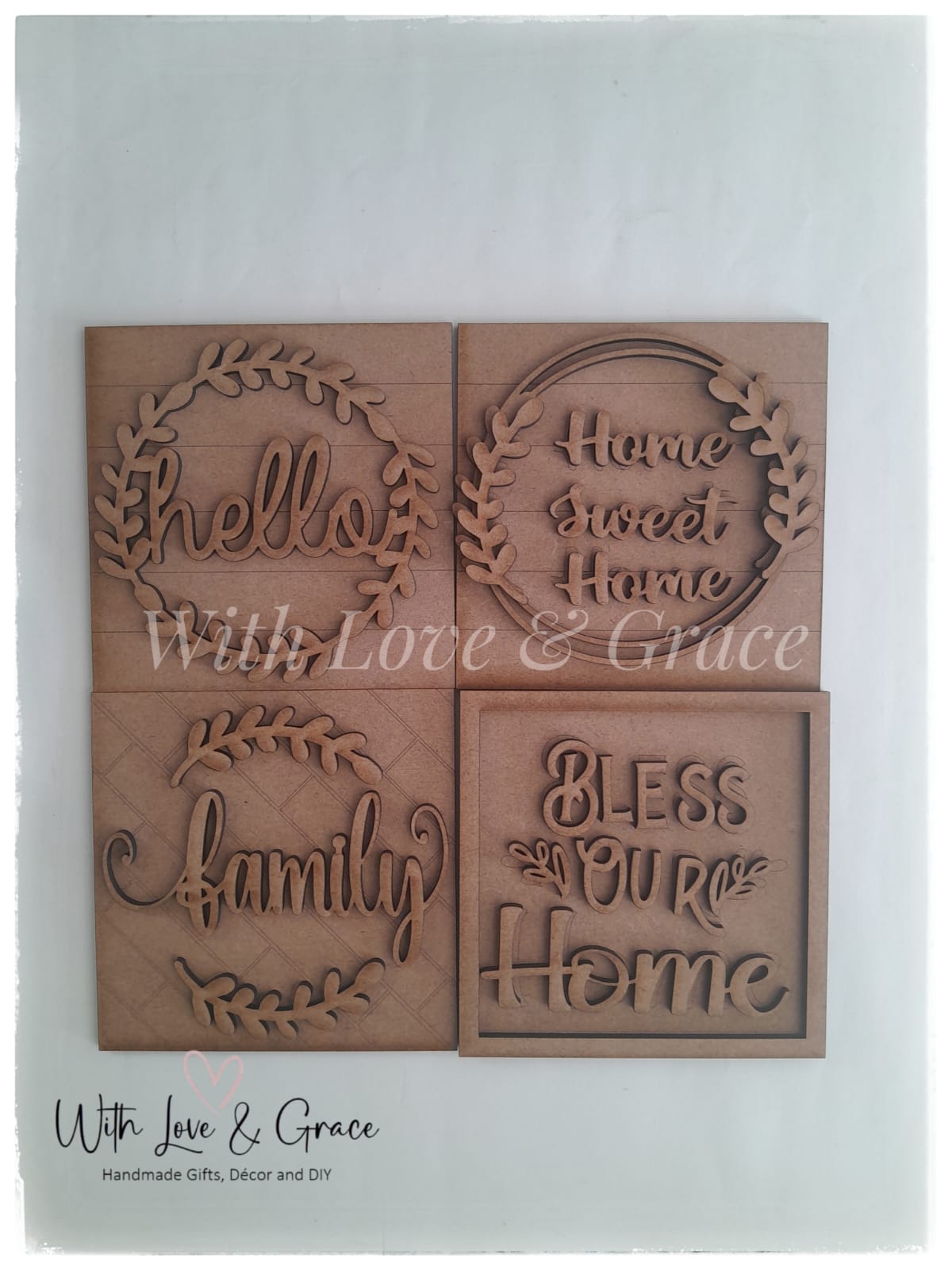 Home Sweet Home 10.8cm Square Bundle Set - DIY Kit (Set of 4)