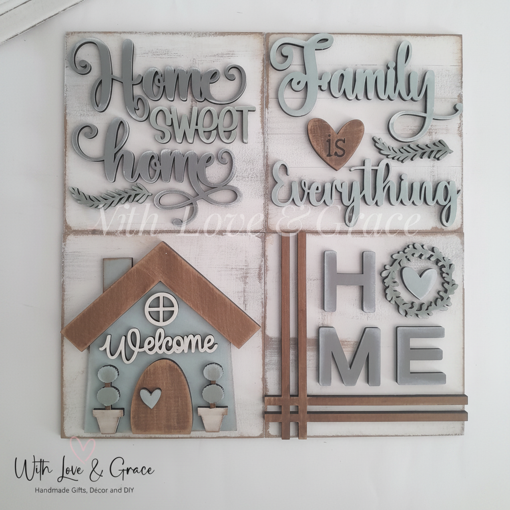 Family is Everything 10.8cm Square Bundle Set - DIY Kit (Set of 4)