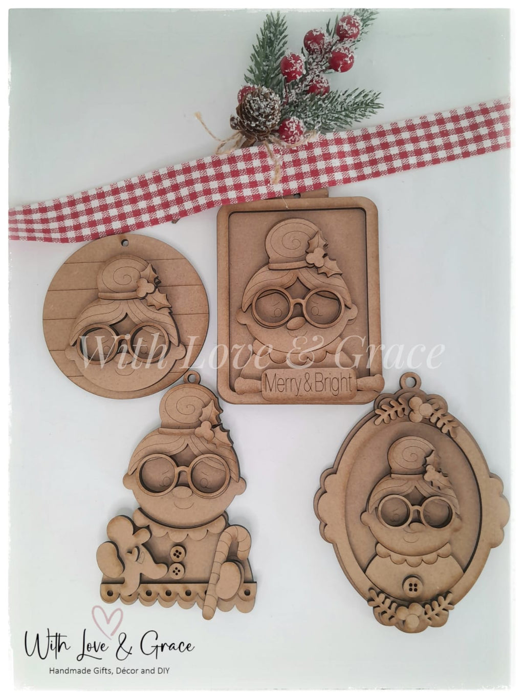 Mrs Clause Ornament Bundle - DIY Kit (Set of 4)
