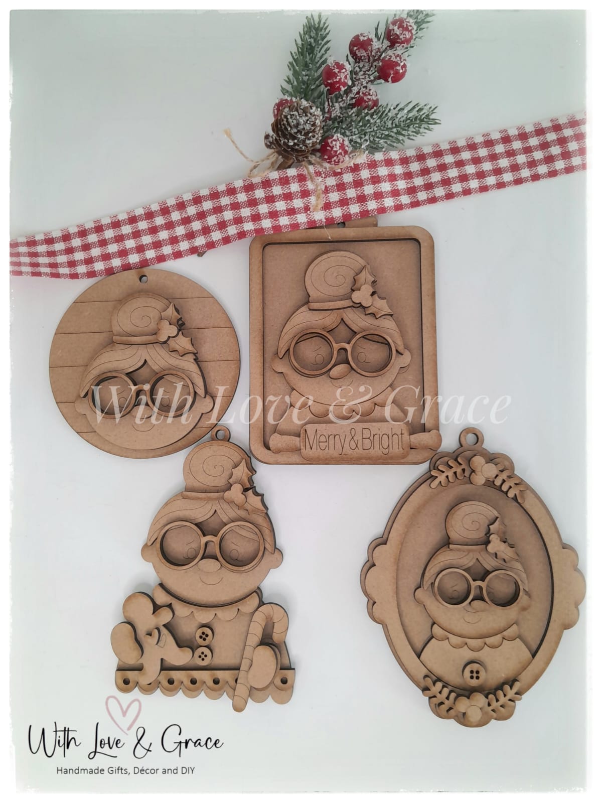 Mrs Clause Ornament Bundle - DIY Kit (Set of 4)