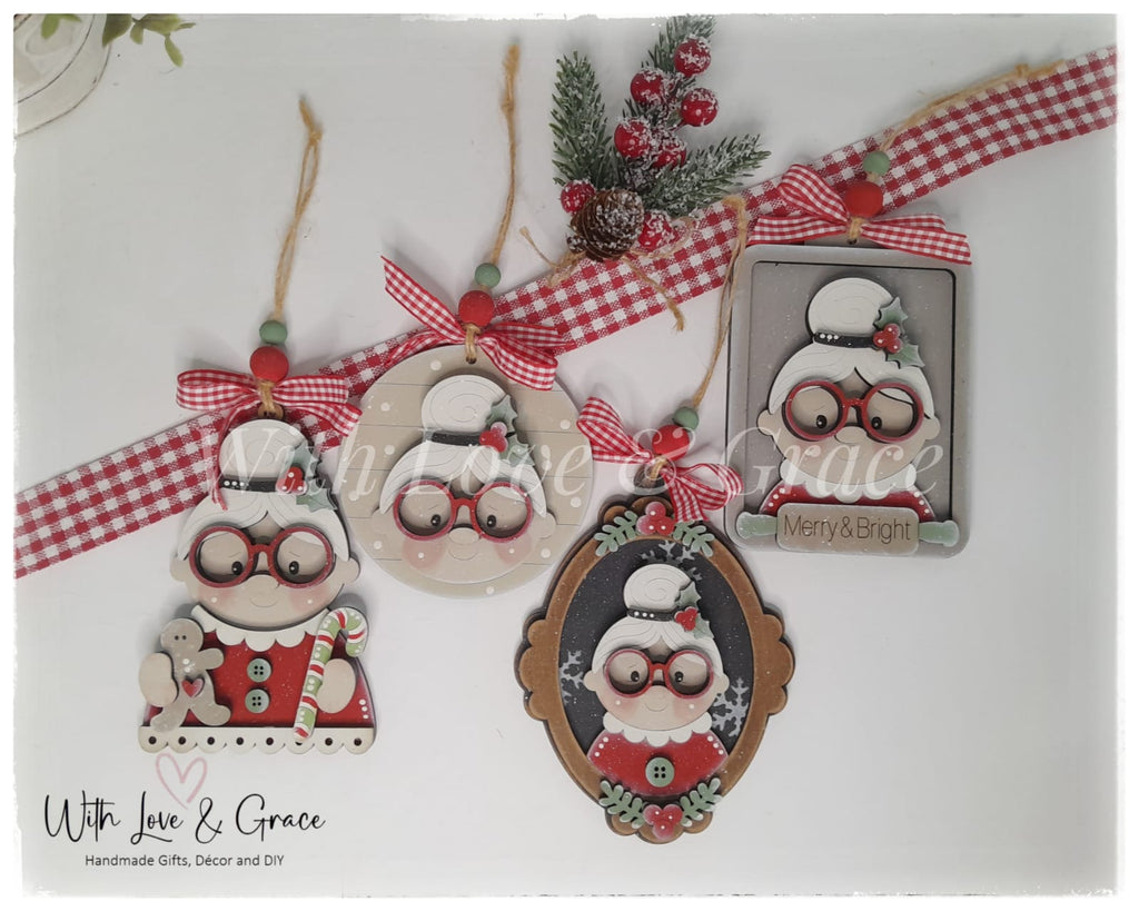 Mrs Clause Ornament Bundle - DIY Kit (Set of 4)