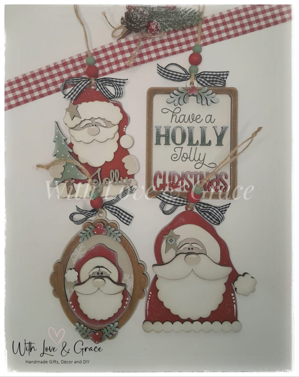 Santa Claus Ornament Bundle - DIY Kit (Set of 4)