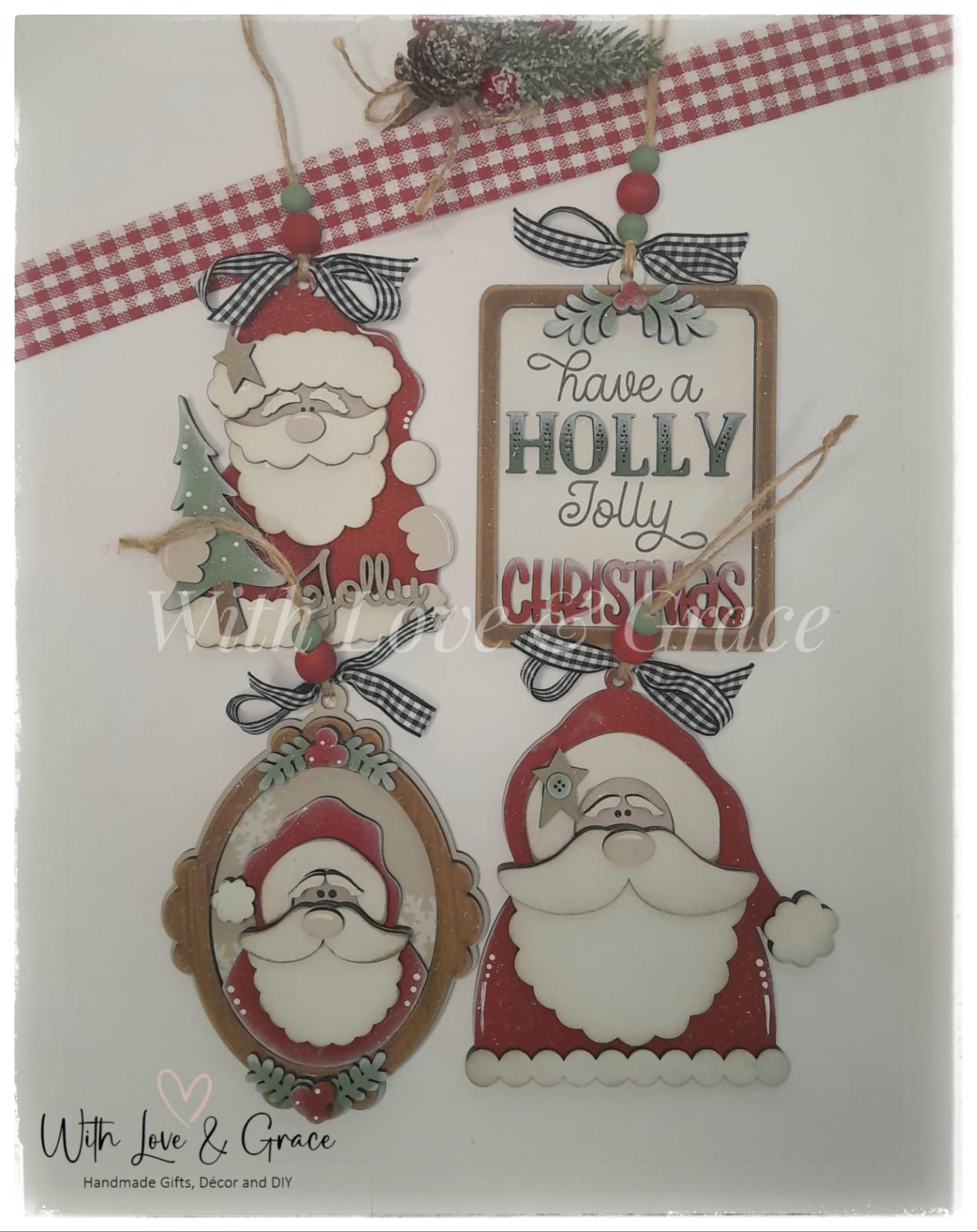Santa Claus Ornament Bundle - DIY Kit (Set of 4)