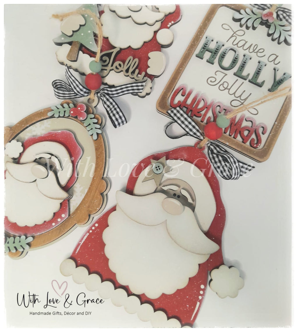 Santa Claus Ornament Bundle - DIY Kit (Set of 4)