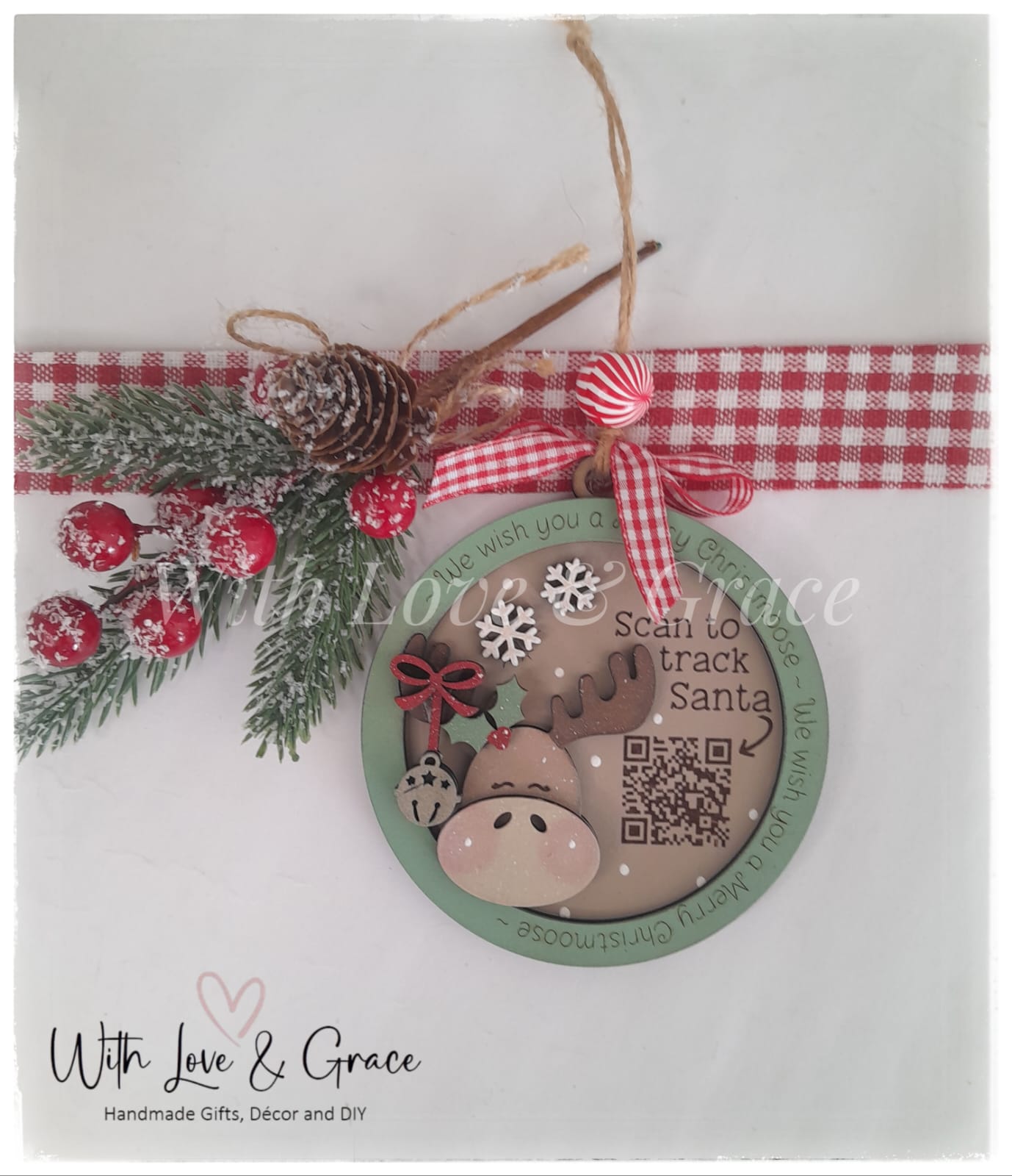 Santa Tracker Ornament - Moose