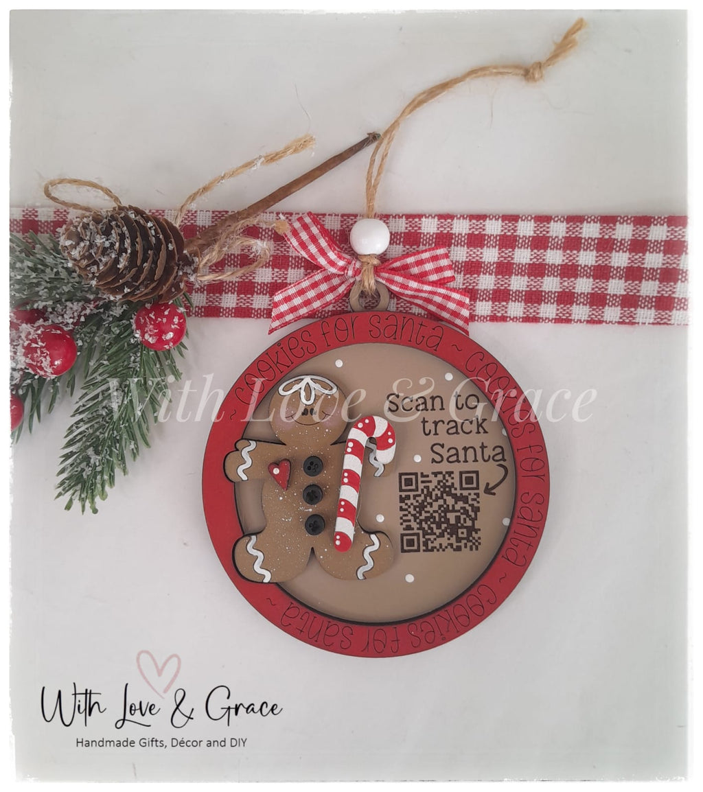 Santa Tracker Ornament - Gingerbread