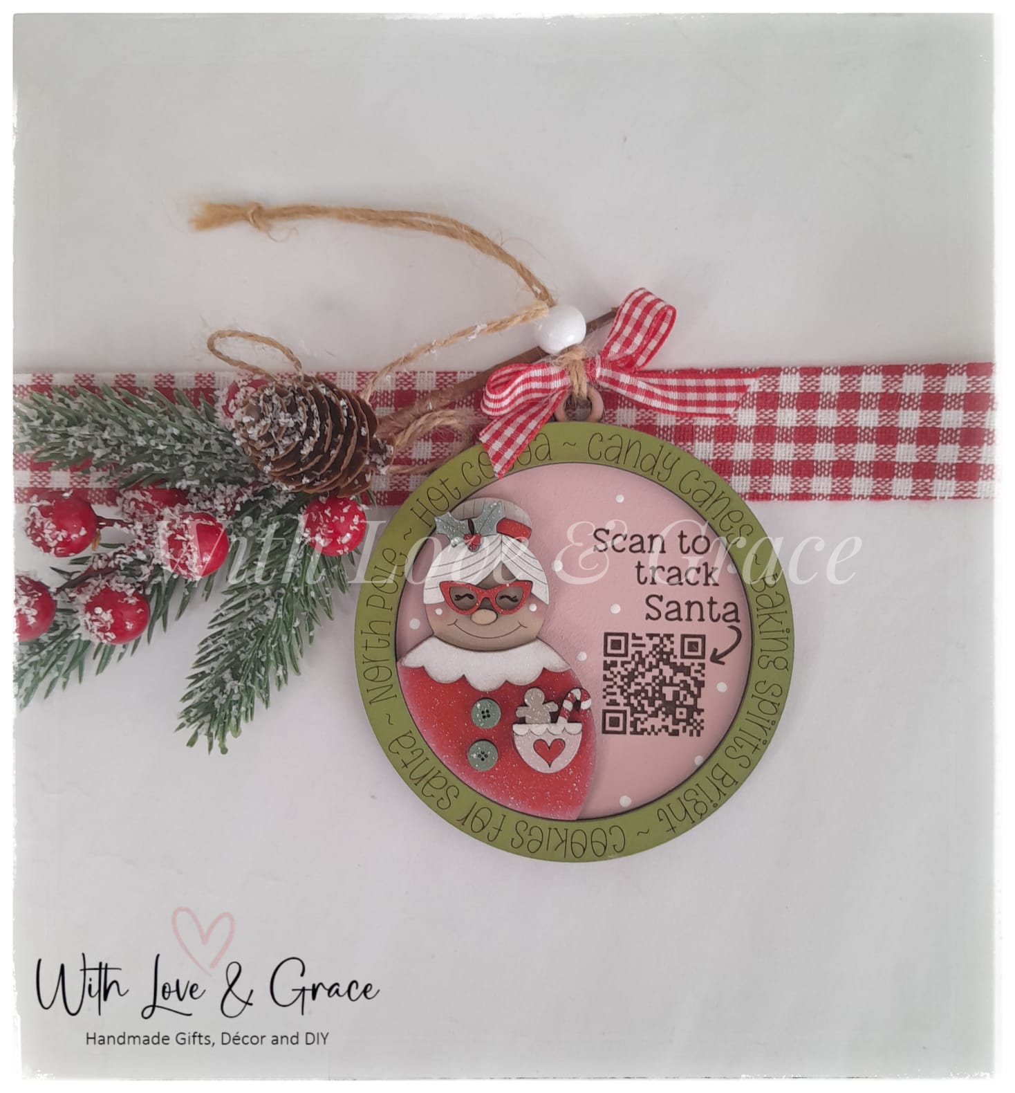 Santa Tracker Ornament - Mrs Claus