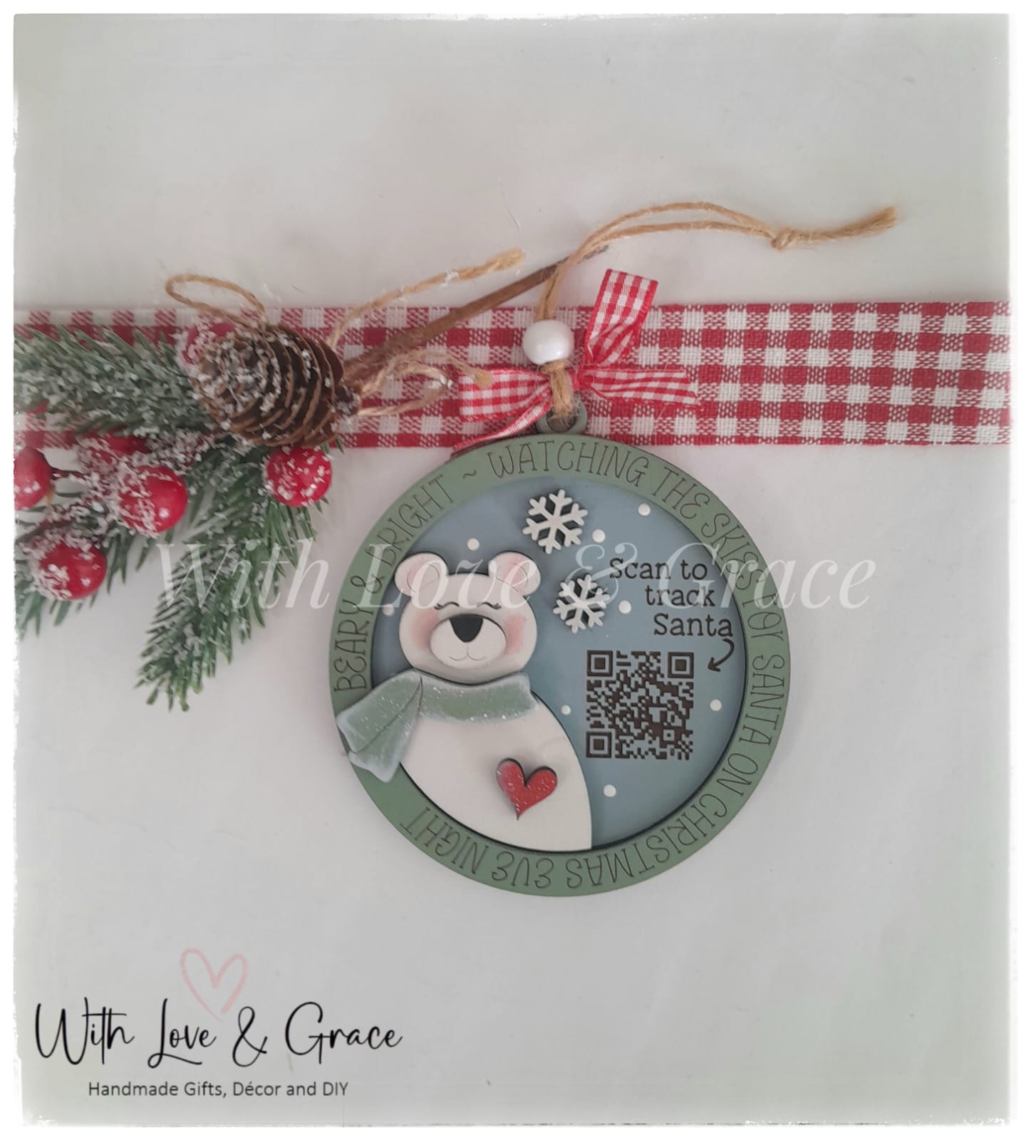 Santa Tracker Ornament - Polar Bear