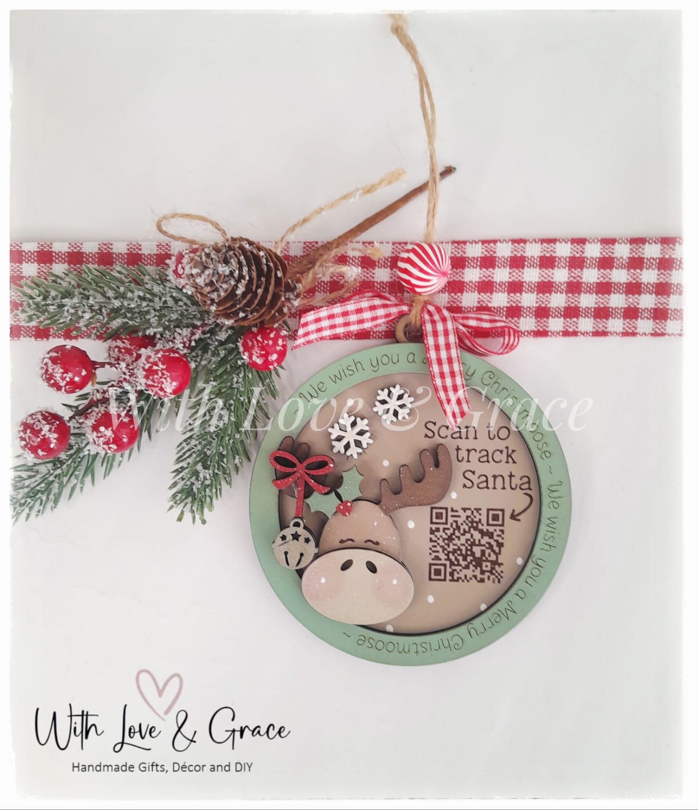 Santa Tracker Ornament - Moose