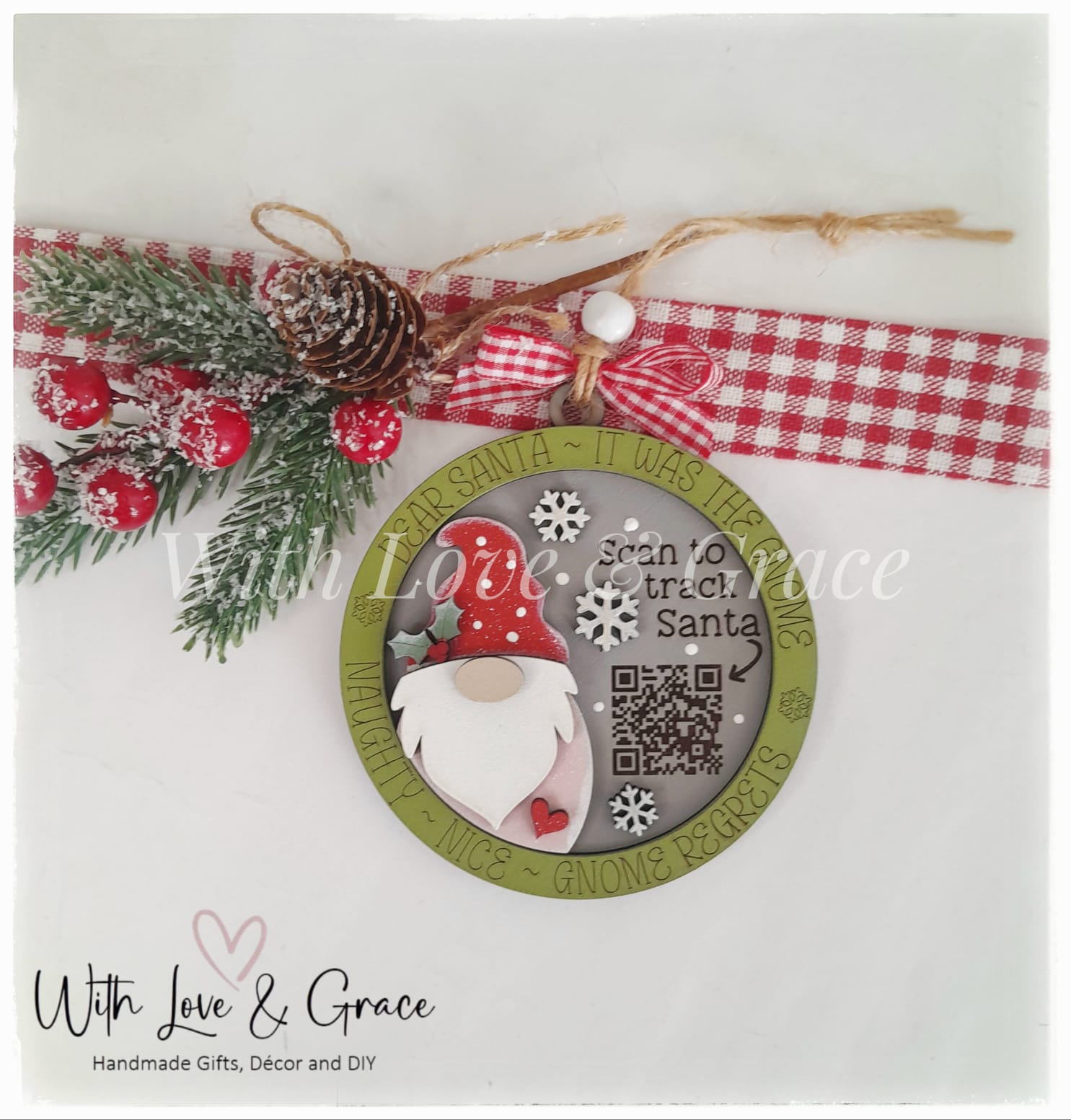 Santa Tracker Ornament - Gnome
