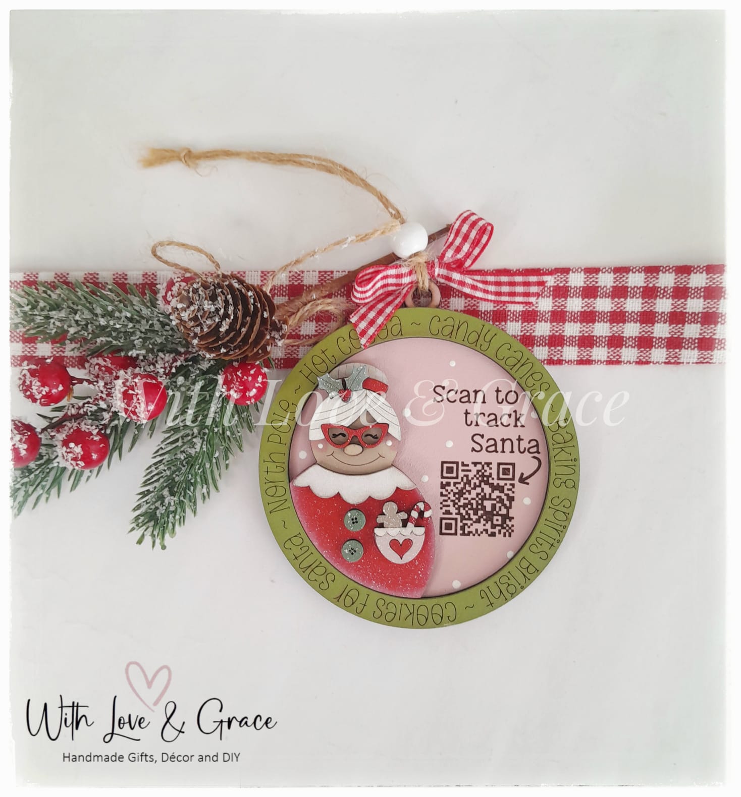 Santa Tracker Ornament - Mrs Claus