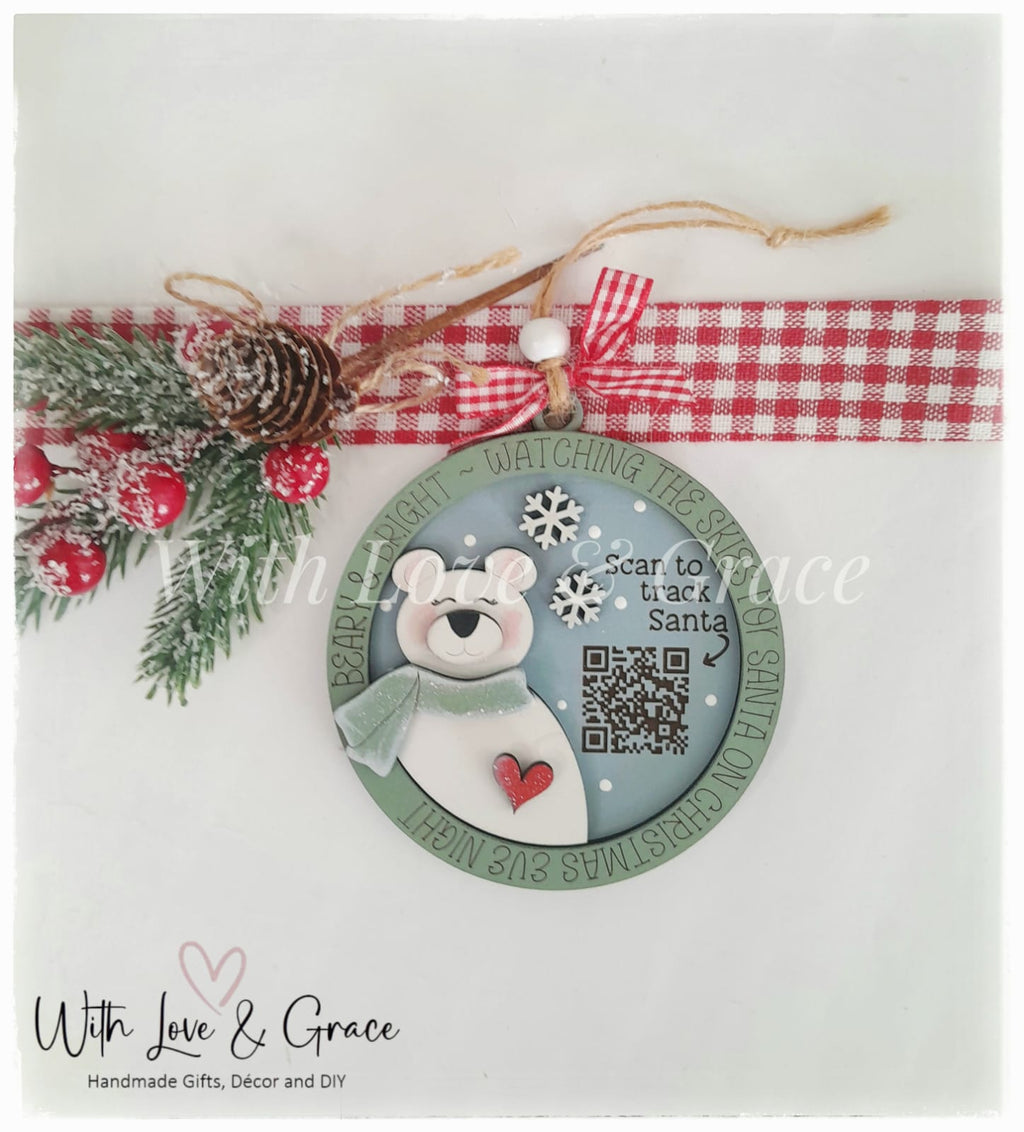 Santa Tracker Ornament - Polar Bear