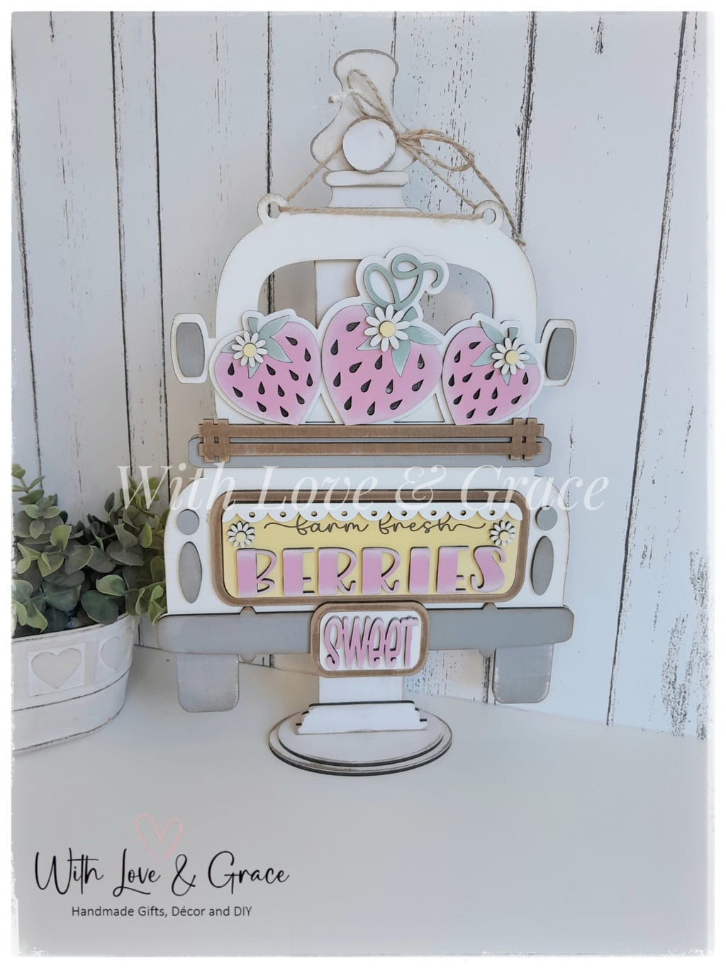 Strawberry Interchangeable Insert for Truck / Basket / Bread Board / Camper