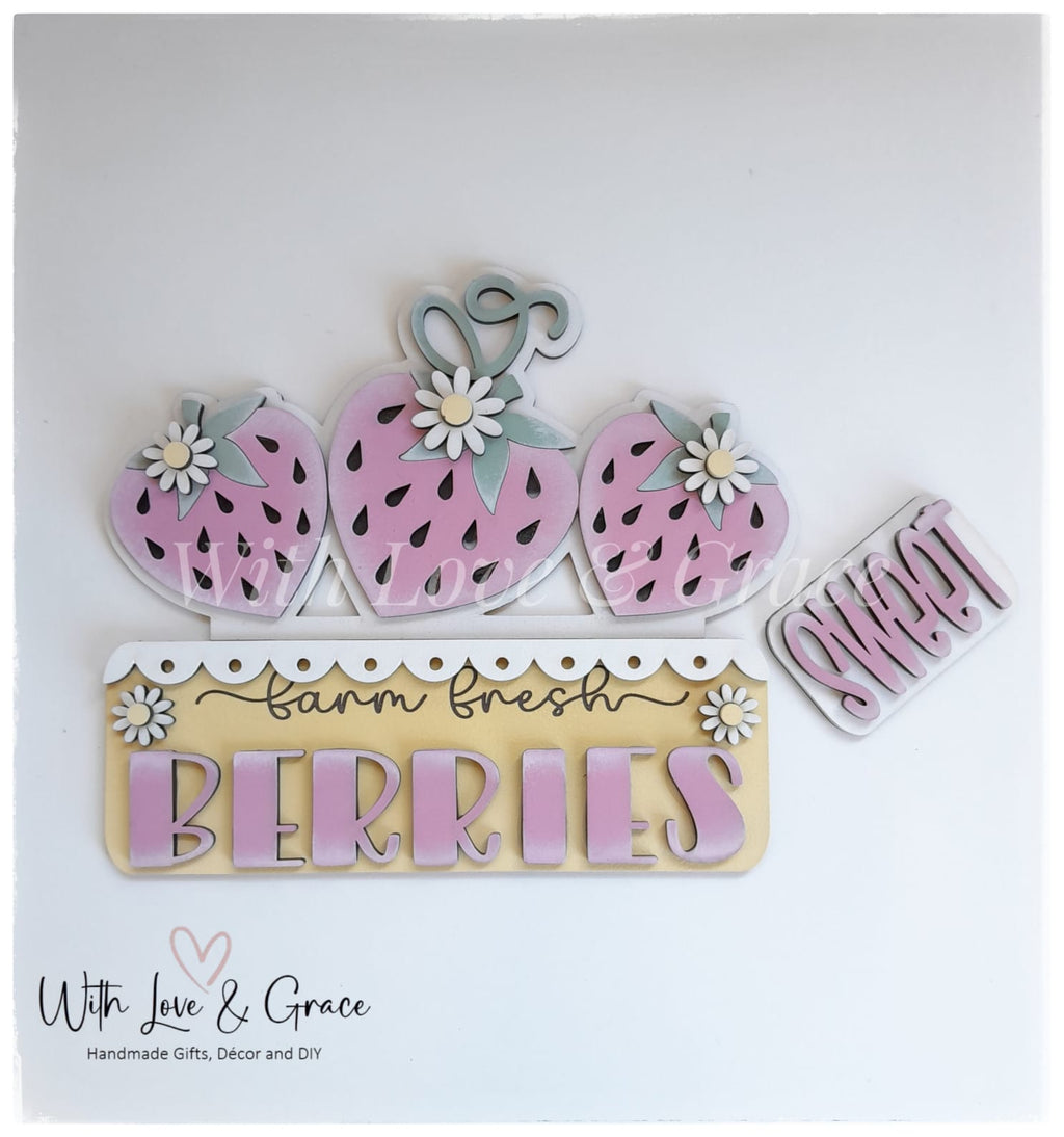 Strawberry Interchangeable Insert for Truck / Basket / Bread Board / Camper