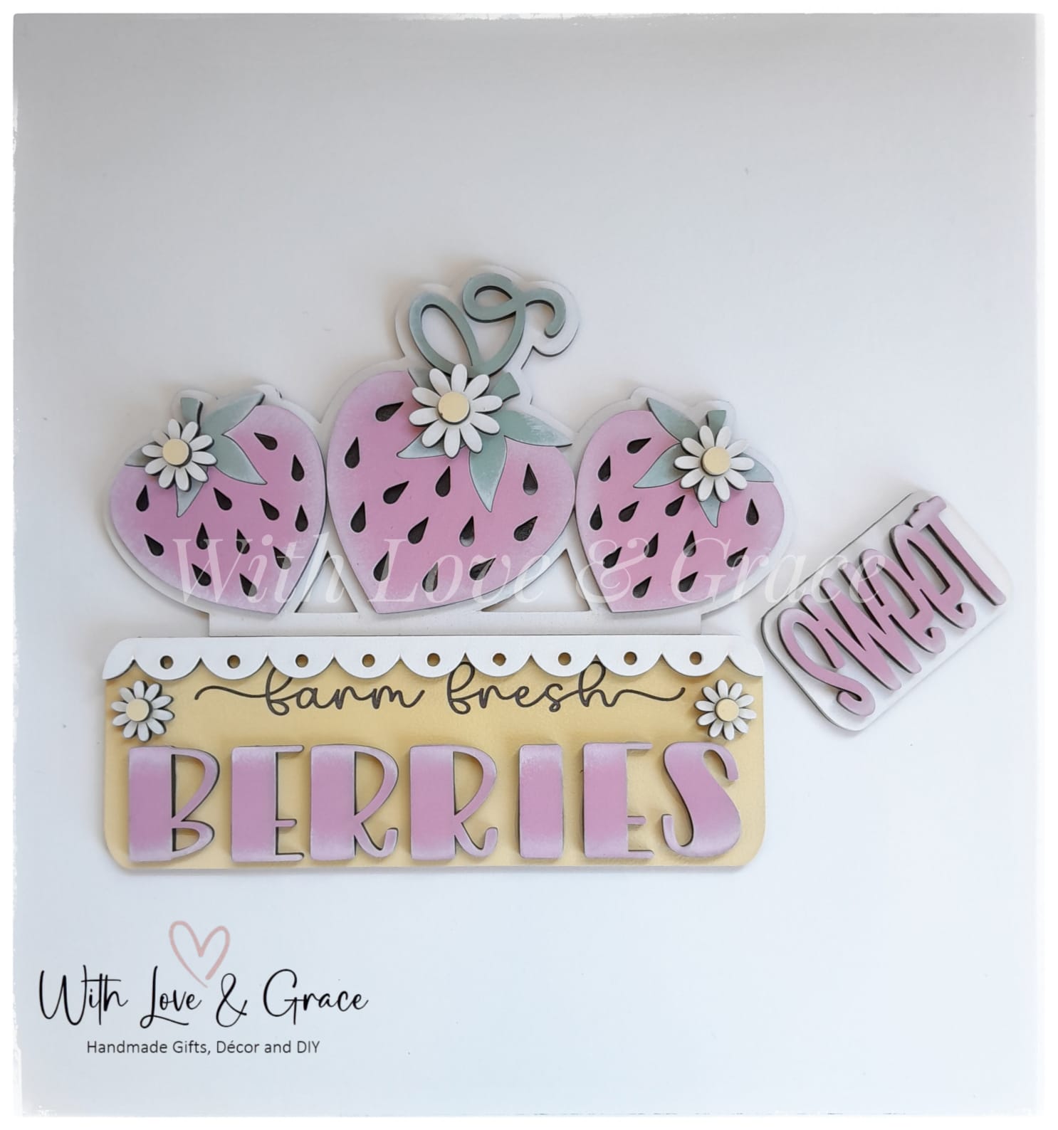 Strawberry Interchangeable Insert for Truck / Basket / Bread Board / Camper