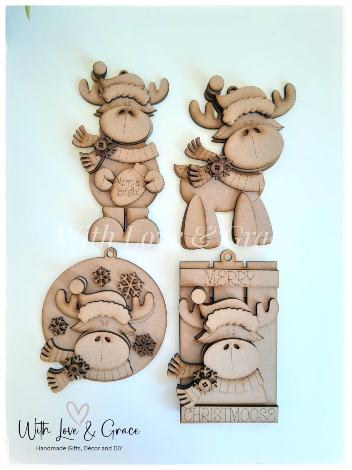 Moose Ornament Bundle - DIY Kit (Set of 4)