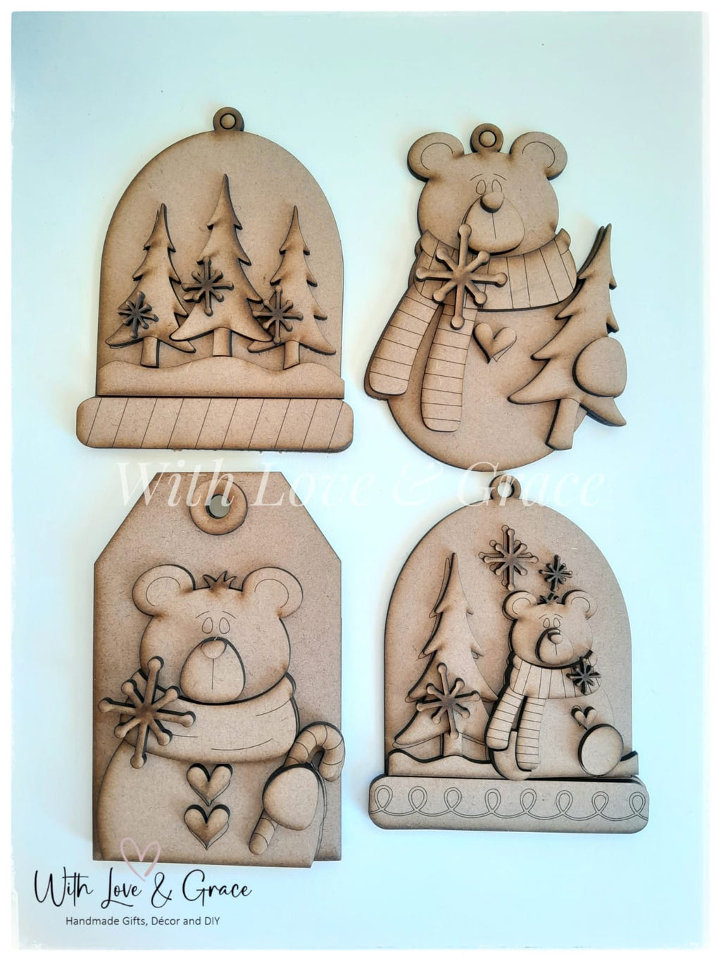 Polar Bear Ornament Bundle - DIY Kit (Set of 4)