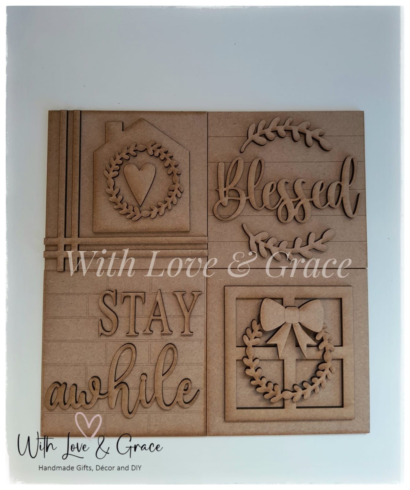 Stay a While 10.8cm Square Bundle Set - DIY Kit (Set of 4)
