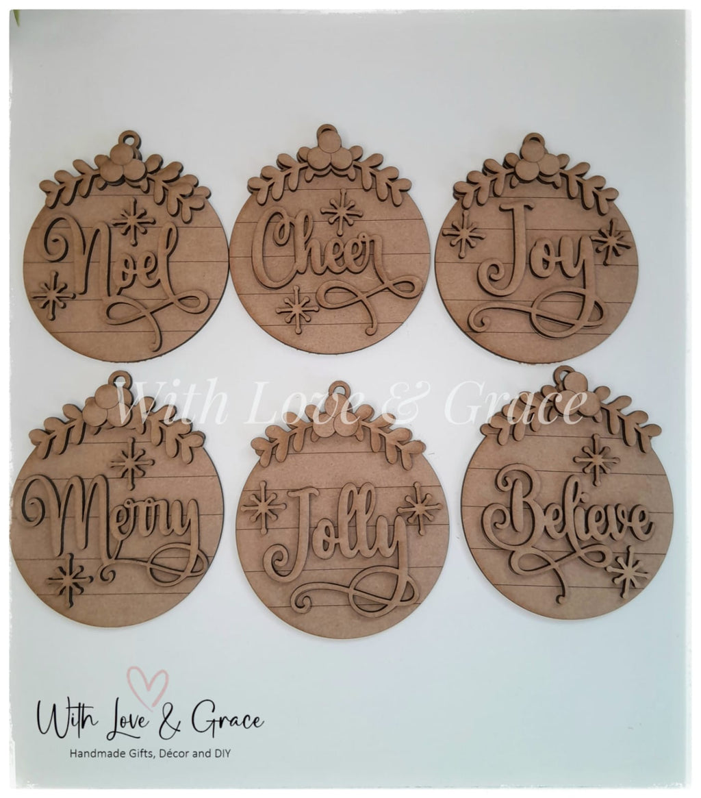 Classic Christmas Ornament Bundle - DIY Kit (Set of 6)
