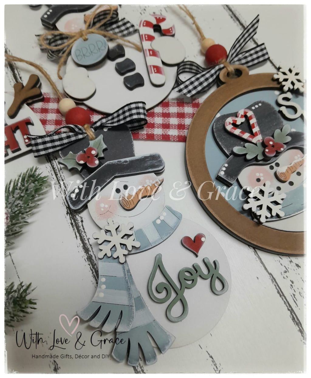 Merry & Bright Snowman Ornament Bundle - Painted (Set of 4)