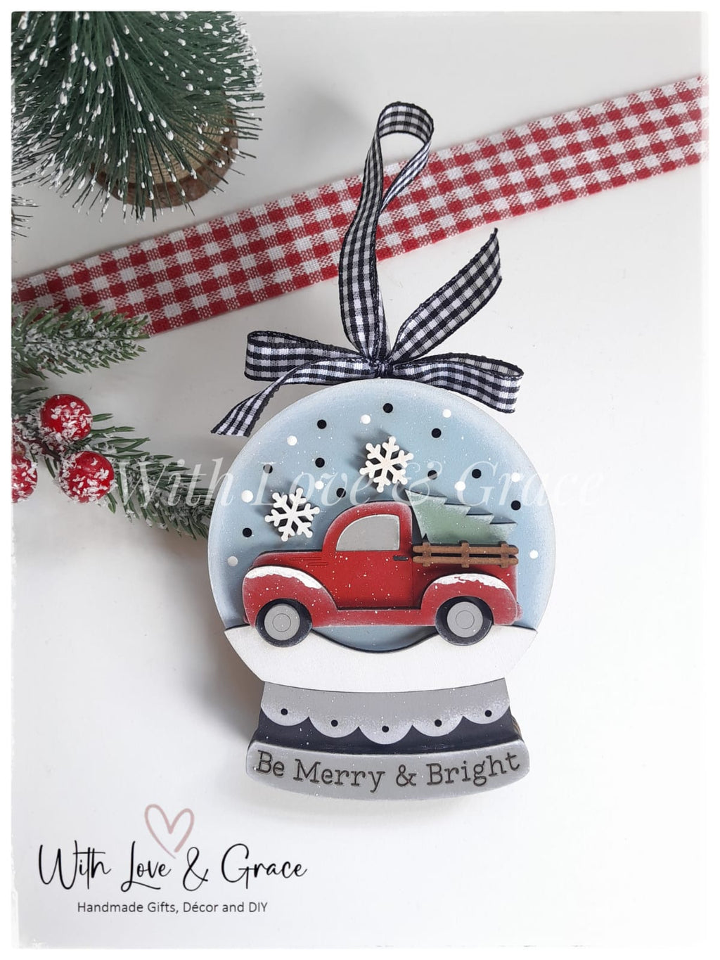 Snow Globe Ornament – Light Up Christmas Truck