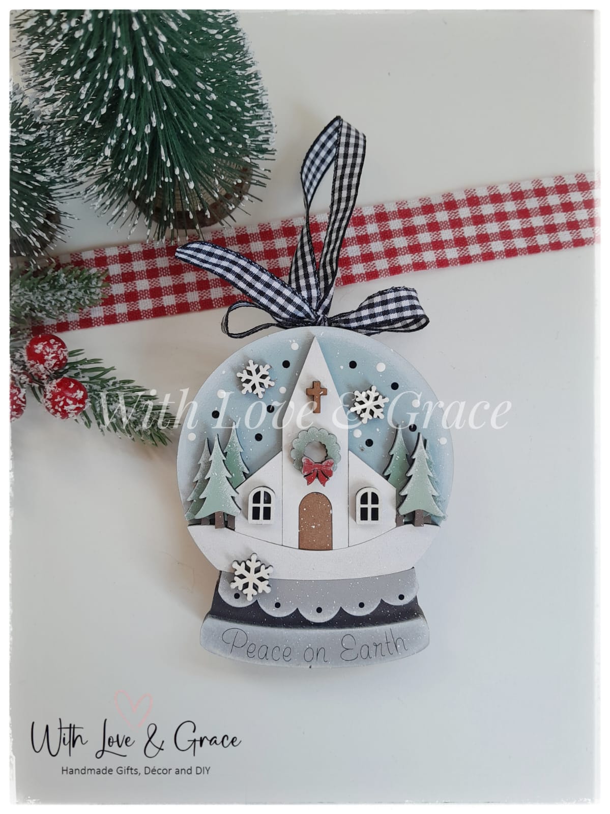 Snow Globe Ornament – Light Up Christmas Church