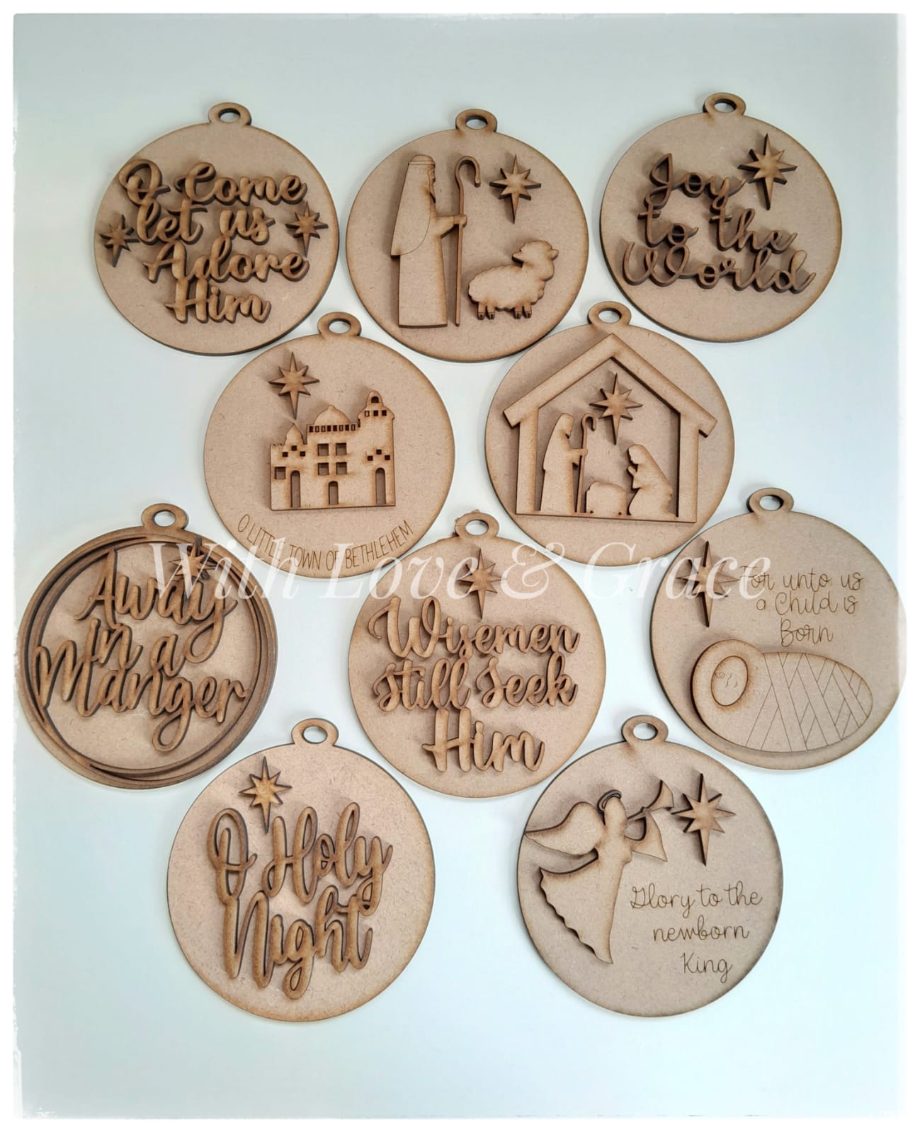 Nativity Scene Ornament Bundle 1 - DIY Kit (Set of 10)