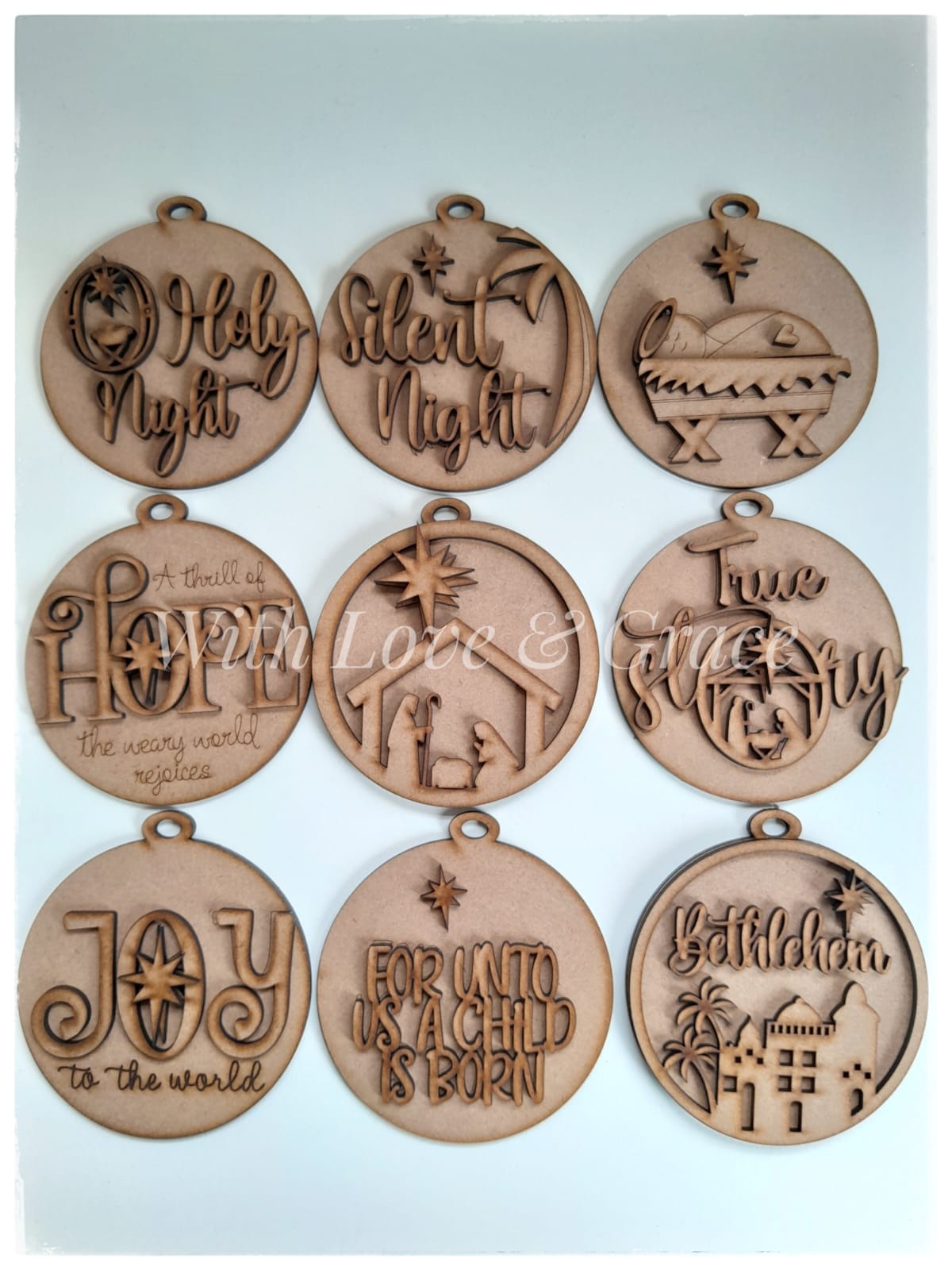Nativity Scene Ornament Bundle 2 - DIY Kit (Set of 9)