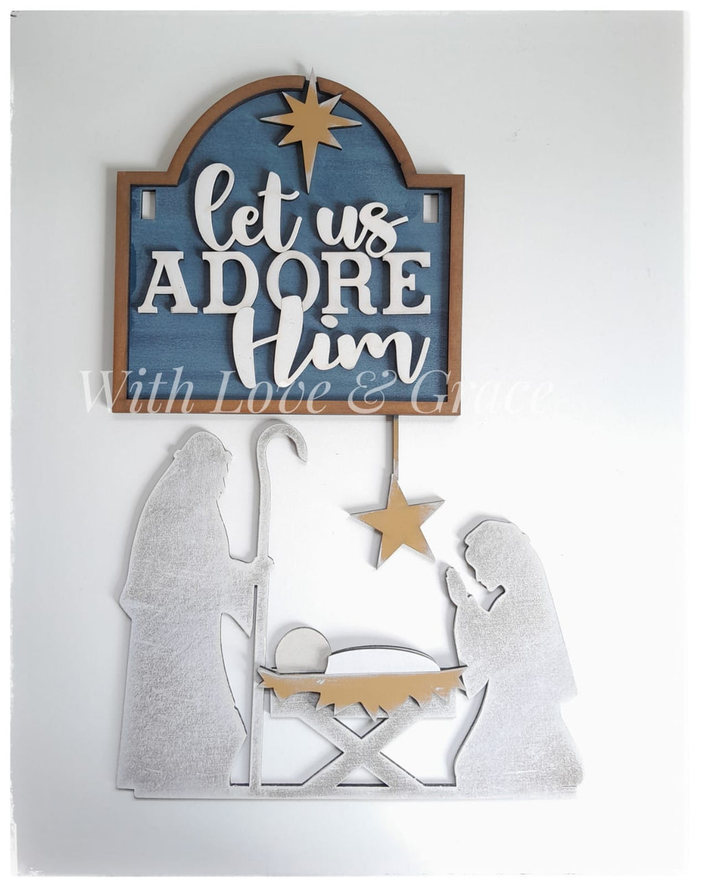 Nativity Scene Post Sign – Interchangeable Insert