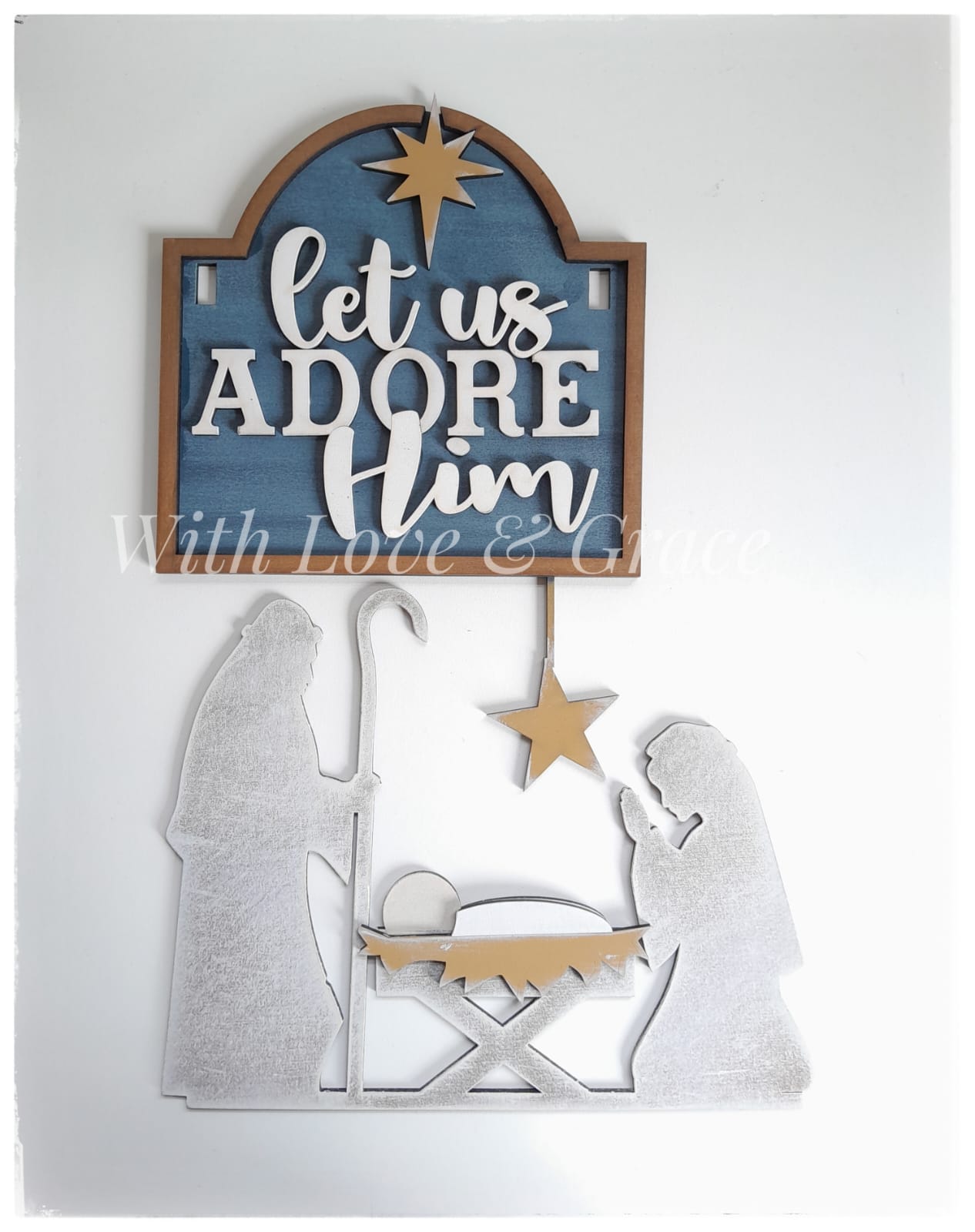 Nativity Scene Post Sign – Interchangeable Insert