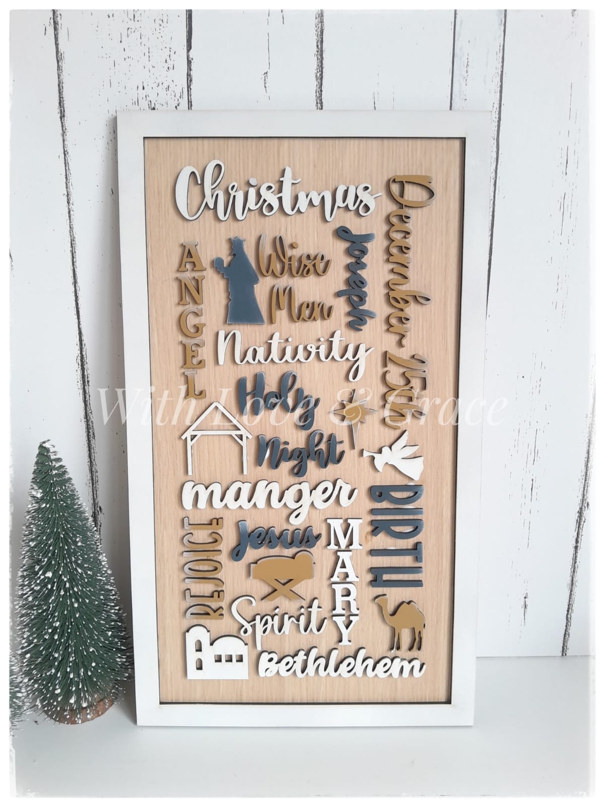 Holly Night Holiday Christmas Collage / Sign