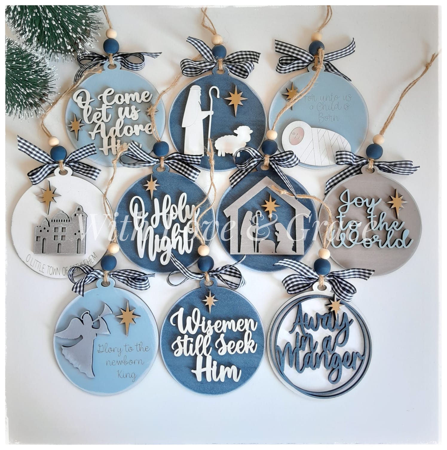 Nativity Scene Ornament Bundle 1 - DIY Kit (Set of 10)