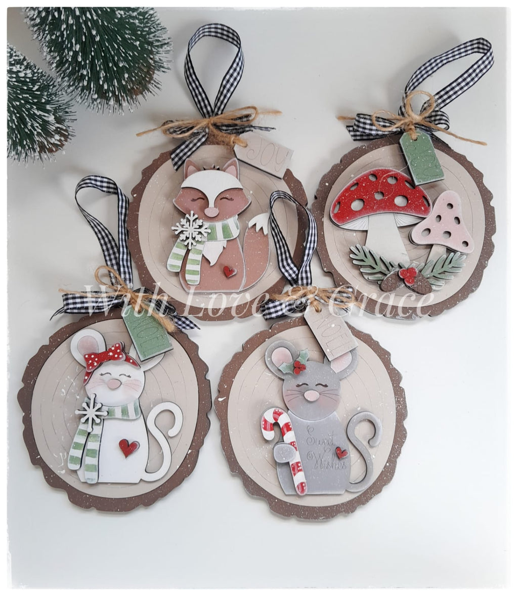 Forest Friends Ornament Bundle - Painted (Set of 4)