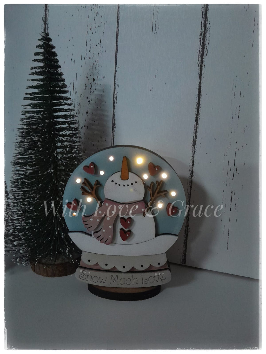 Mini Snow Globe Standing – Light Up Snow Much Love