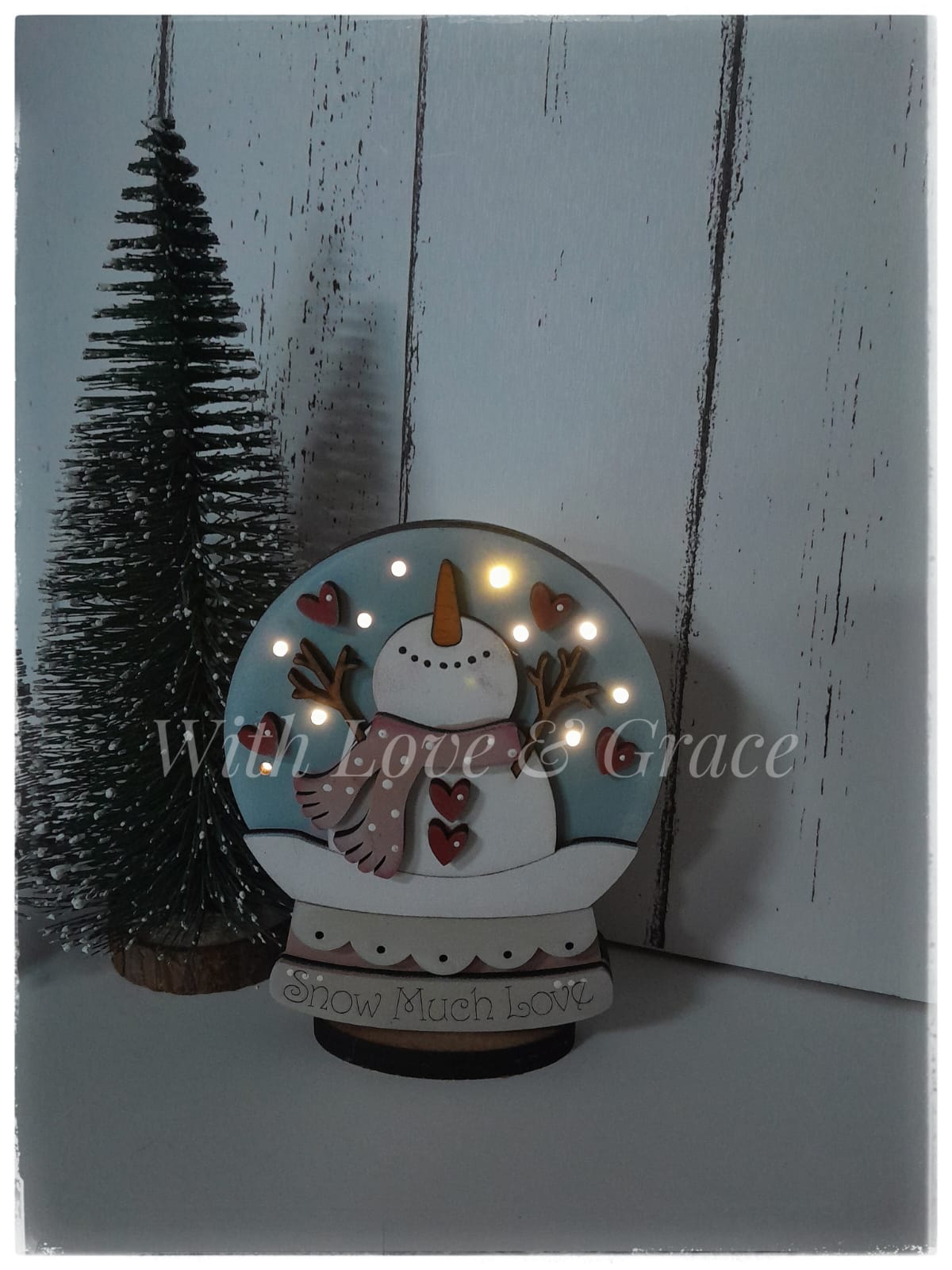 Mini Snow Globe Standing – Light Up Snow Much Love